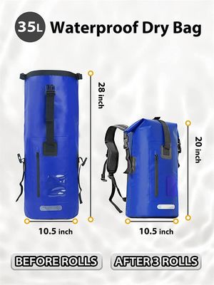 Premium 35L waterdichte rugzak met droge tas voor varen, kajakken, wandelen, vissen, raften